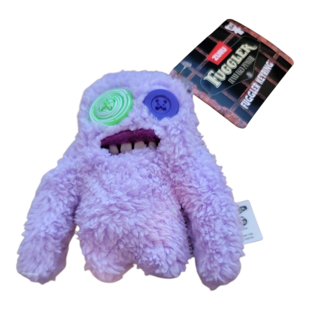 Fuggler Plush Clip-On Keyring Sasquoosh - Funny Ugly Monster Plush Doll Purple